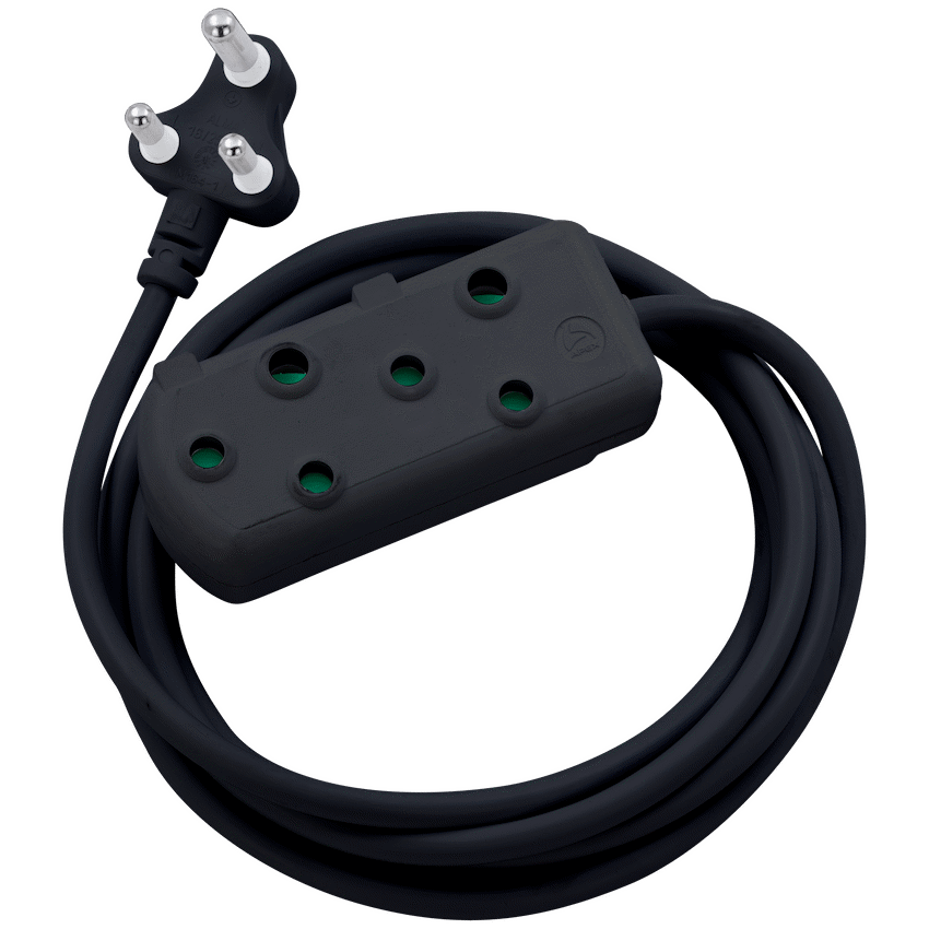 Switched Light Duty Side by Side (SBS) Extension Leads 20M - BK