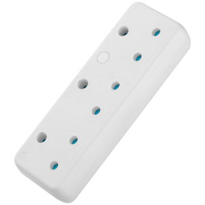 Switched 3-Way 16a Adaptor