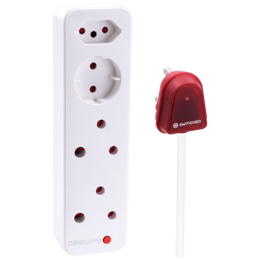 Switched High Surge 4-Way Multiplug 0.5m 1140J