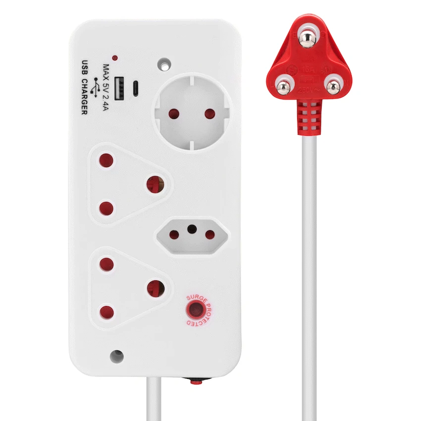 Ellies 4-Way Surge Multiplug with USB-A+USB-C 0.5m - WT - Image 10