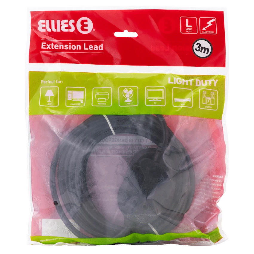 Ellies Back-to-Back Light-Duty Extension Lead - 3m - Image 10