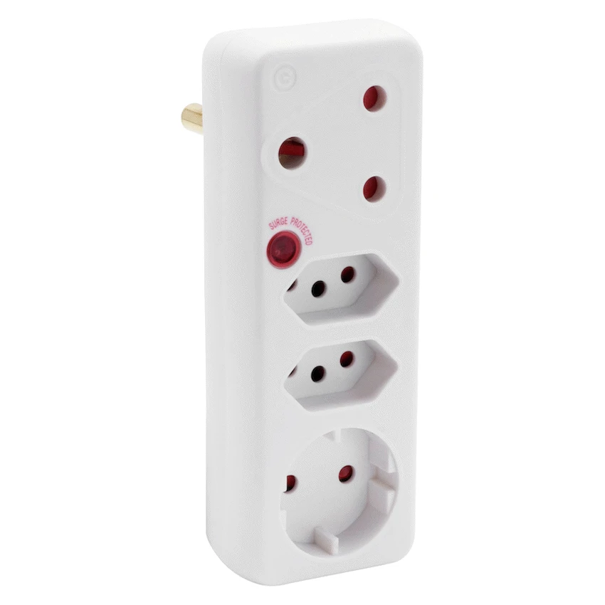 Ellies 4-Way Surge Adaptor with Schuko - WT - Image 10