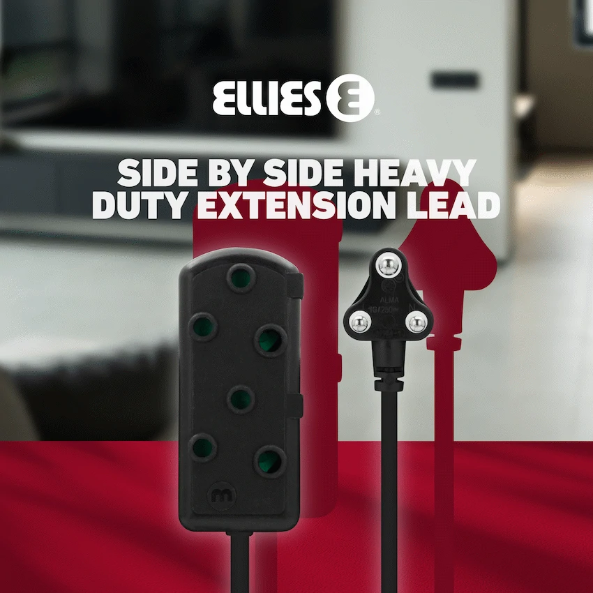 Ellies Side by Side Heavy Duty Extension Lead-5M-BK - Image 11