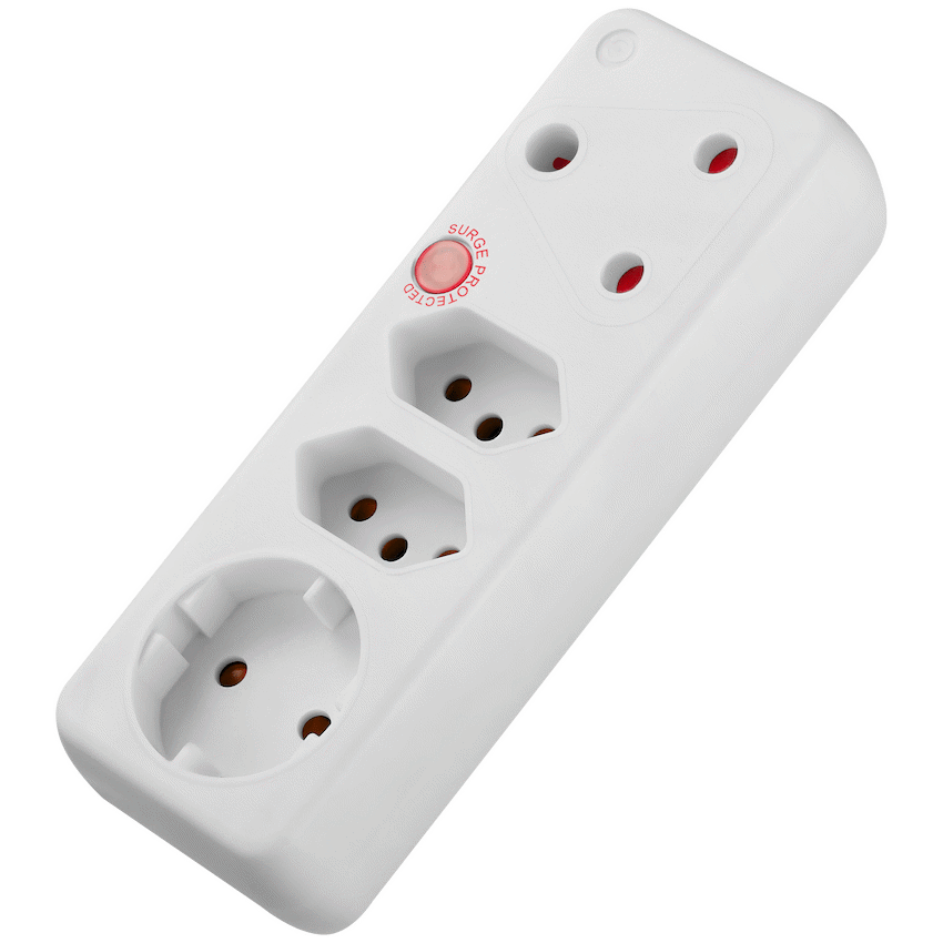 Ellies 4-Way Surge Adaptor with Schuko - WT - Image 2