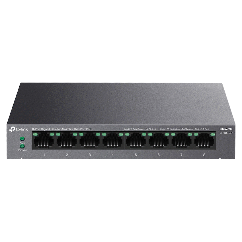 TP-Link LS108GP 8-Port Gigabit Desktop Switch with 8-Port PoE+ - Image 2