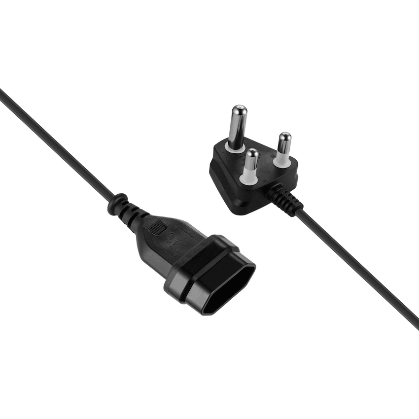 Switched Easy Cable Extender SA 3-Pin to 2-Pin Euro Socket 2m - Black - Image 2