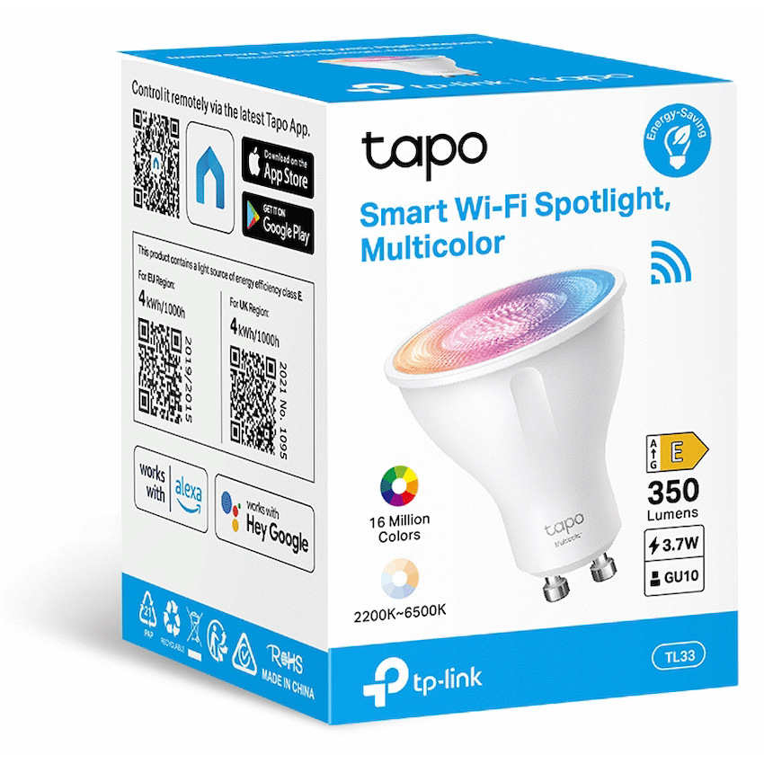 TP-Link Tapo TL33 3.7W Smart Wi-Fi Multicolour, Dimmable, GU10 - Image 2