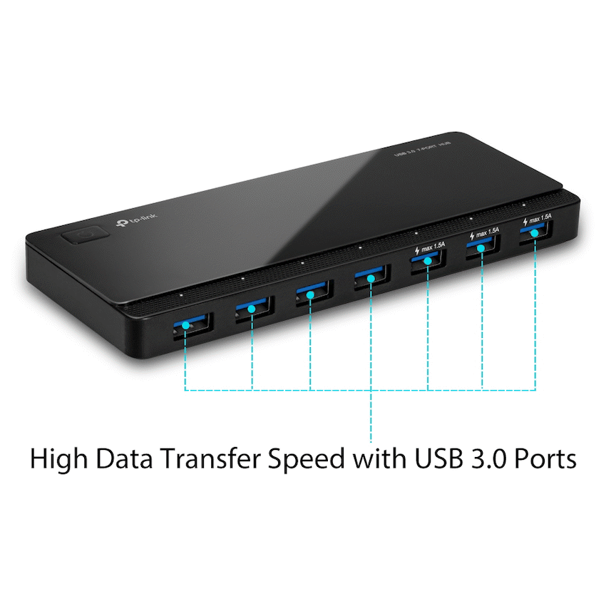 TP-Link UH700 USB 3.0 7-Port Hub with 2 Charging Ports - Image 2