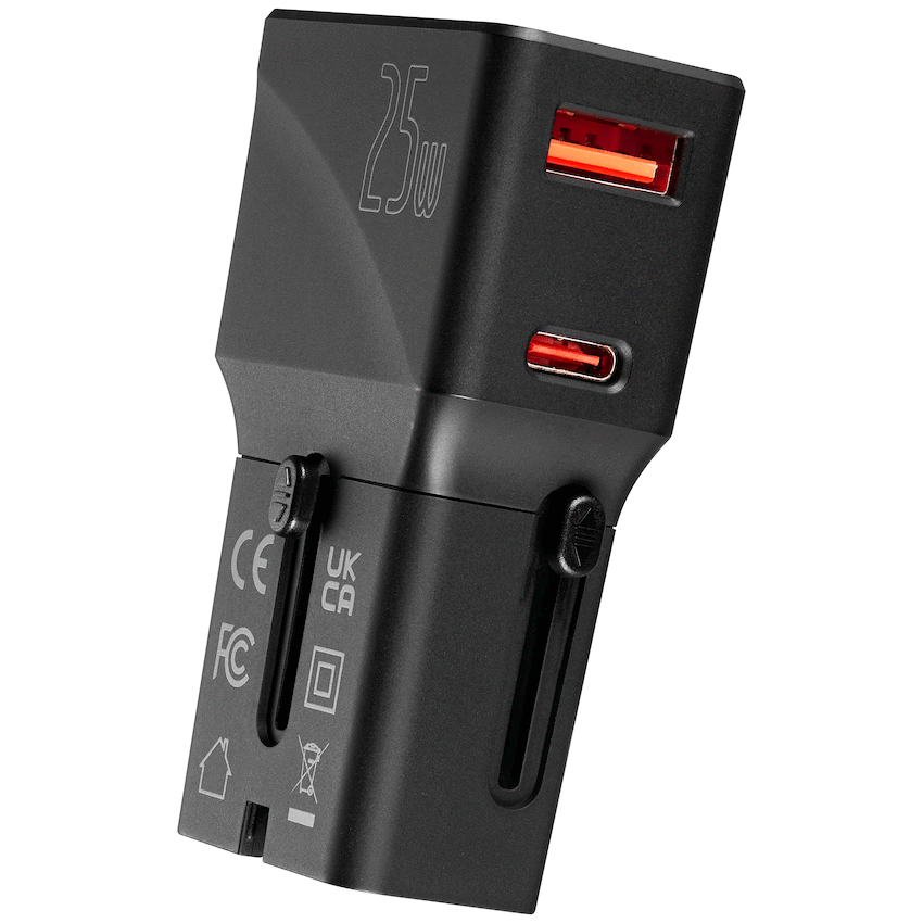 Volkano Globetrotter Series 25w Dual USB + Type-C Mini Travel Adaptor - Image 2
