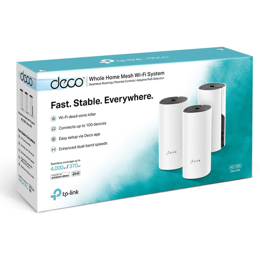 TP-Link Deco M4 (3-Pack) AC1200 Whole-Home Mesh Wi-Fi System - Image 2