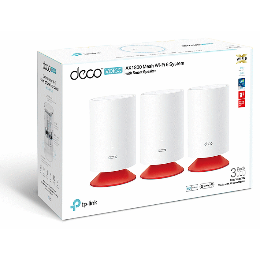 TP-Link Deco VOICEX20 (3-Pack) AX1800 Whole Home Mesh Wi-Fi 6 System with Smart Speaker - Image 2