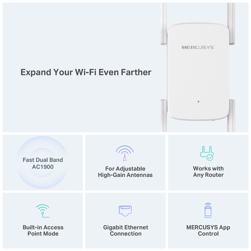 TP-Link Mercusys ME50G AC1900 Wi-Fi Range Extender - Image 3