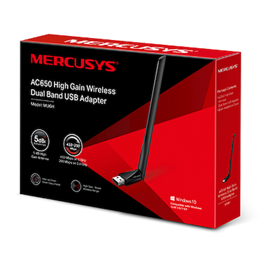 TP-Link Mercusys MU6H AC650 High-Gain Wireless Dual-Band USB Adapter - Image 3