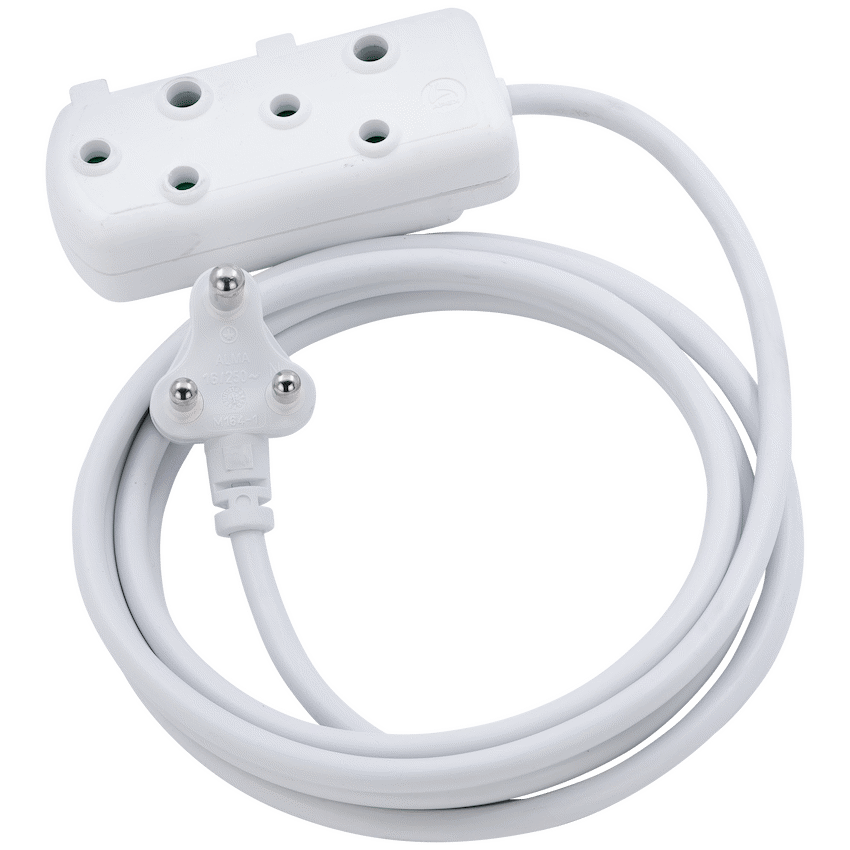 Switched Light-Duty Side-by-Side (SBS) Extension Leads 3m - WT - Image 3