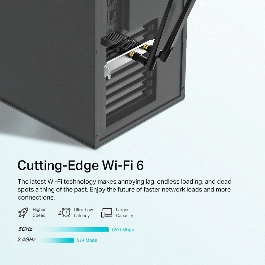 TP-Link Archer TX20E AX1800 Wi-Fi 6 Bluetooth 5.2 PCIe Adapter - Image 3