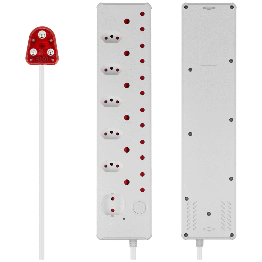 Switched 12-Way High Surge Multiplug 0.5m - White - Image 3