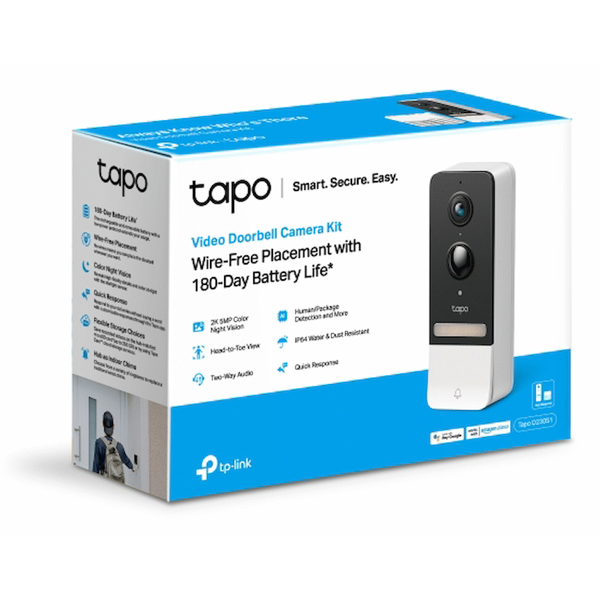 TP-Link Tapo D230S1 5MP 2K Smart Battery Video Doorbell 180 Days - Image 3
