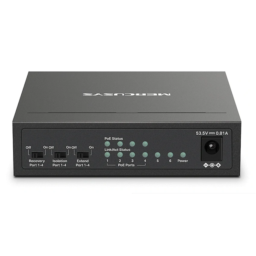 TP-Link Mercusys MS106LP 6-Port 10/100Mbps Desktop Switch with 4-Port PoE+ - Image 3