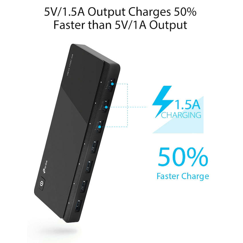 TP-Link UH700 USB 3.0 7-Port Hub with 2 Charging Ports - Image 3