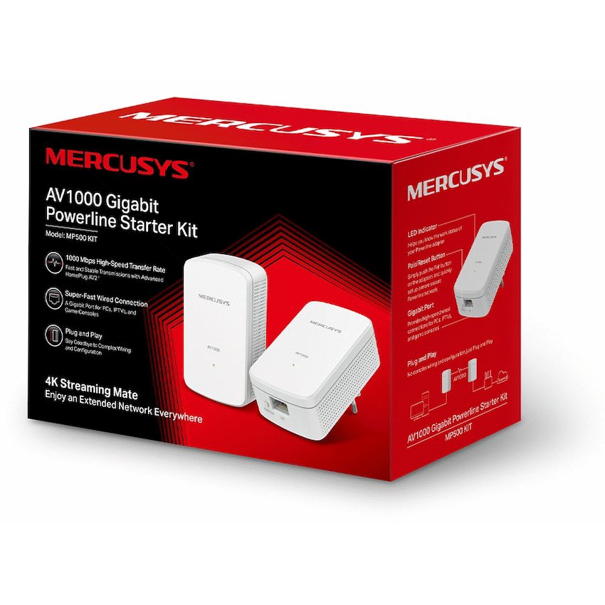 TP-Link Mercusys MP500 KIT AV1000 Gigabit Powerline Starter Kit - Image 3