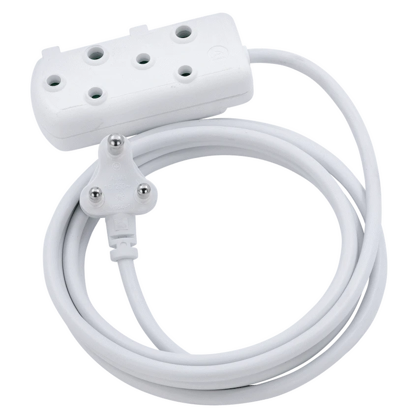 Switched Light Duty Side by Side (SBS) Extension Leads 5m - WT - Image 3