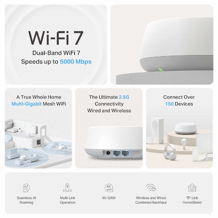 TP-Link Deco BE25 (2-Pack) BE3600 Whole Home Mesh Wi-Fi 7 System - Image 3