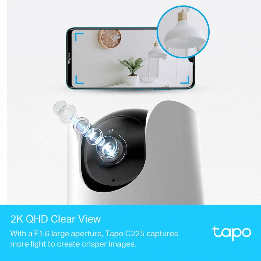 TP-Link Tapo C225 2K QHD Pan/Tilt AI Home Security Wi-Fi Camera - Image 3