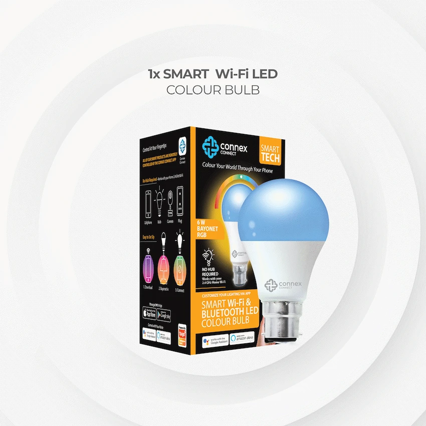 Smart WiFi Bulb 10W LED RGB White Bayonet - Image 3