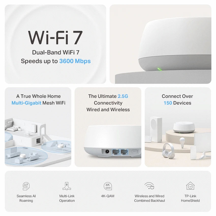 TP-Link Deco BE25 (1-Pack) BE3600 Whole Home Mesh Wi-Fi 7 System - Image 4