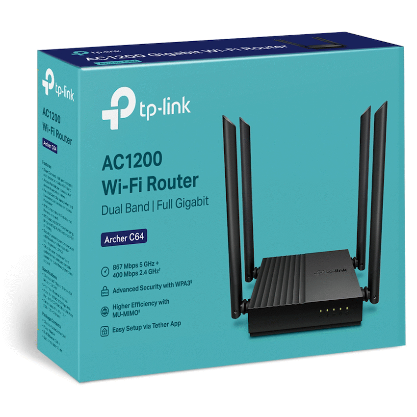 TP-Link Archer C64 AC1200 MU-MIMO Wi-Fi Router - Image 4