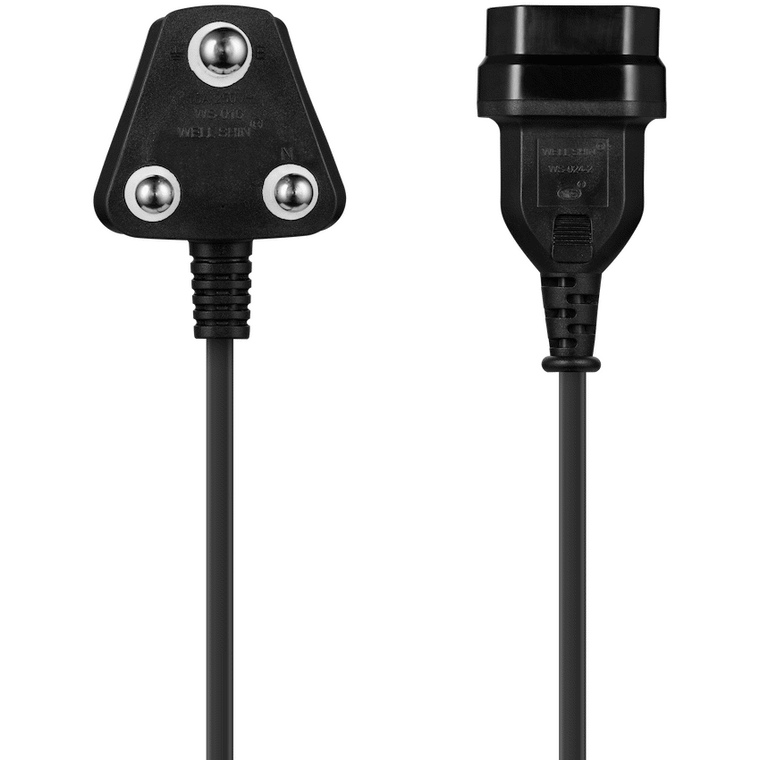 Switched Easy Cable Extender SA 3-Pin to 2-Pin Euro Socket 2m - Black - Image 4