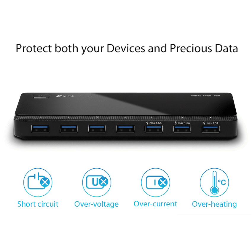 TP-Link UH700 USB 3.0 7-Port Hub with 2 Charging Ports - Image 4