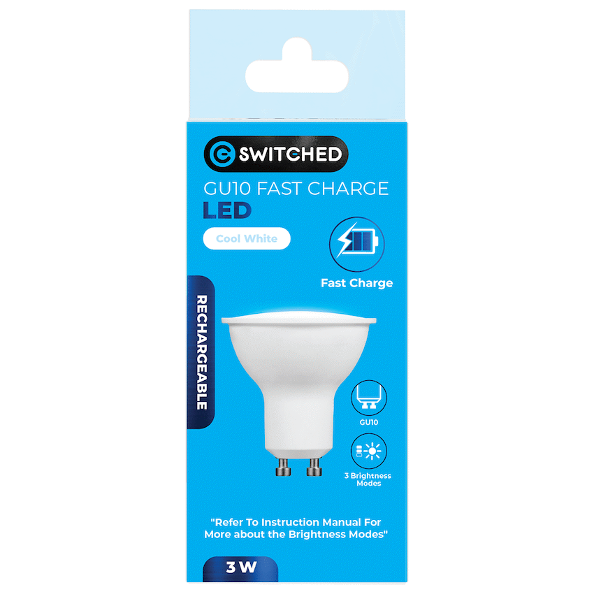 Switched 3w GU10 Rechargeable Fast-Charge LED - CW - Image 5