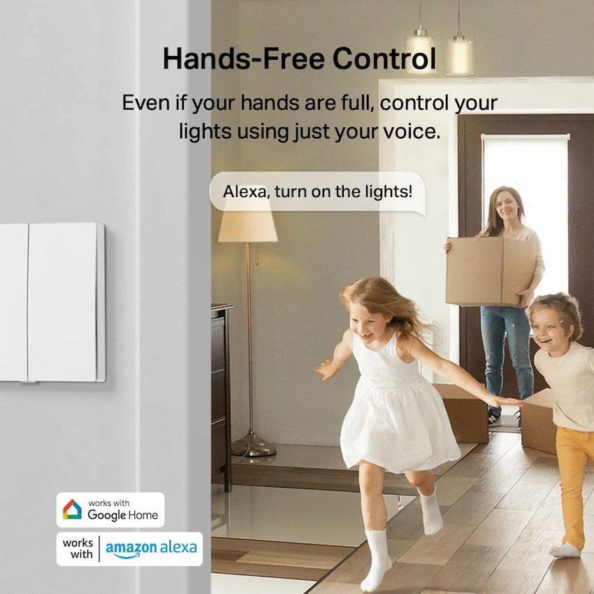 TP-Link Tapo S220 Smart 868mhz Light Switch 2-Gang 1-Way, No Neutral Required - Image 5
