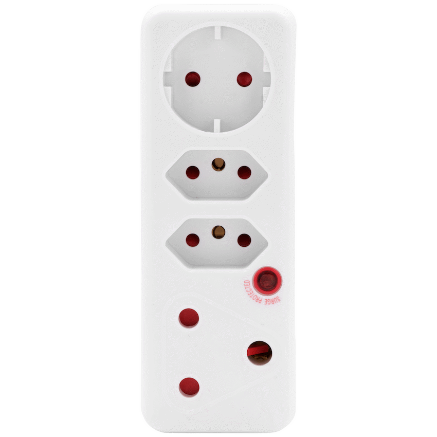 Ellies 4-Way Surge Adaptor with Schuko - WT - Image 5