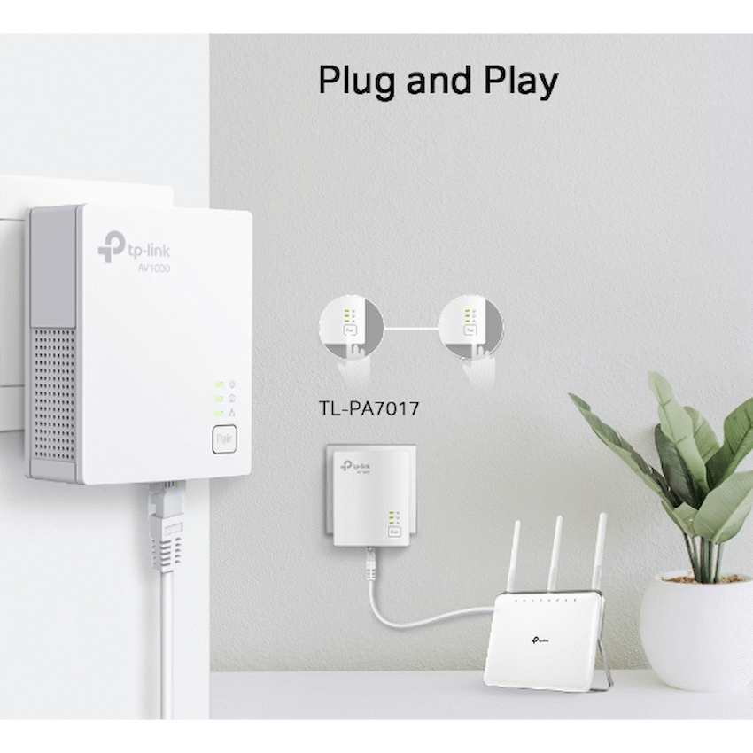 TP-Link TL-PA7017KIT AV1000 Gigabit Powerline Starter Kit - Image 6