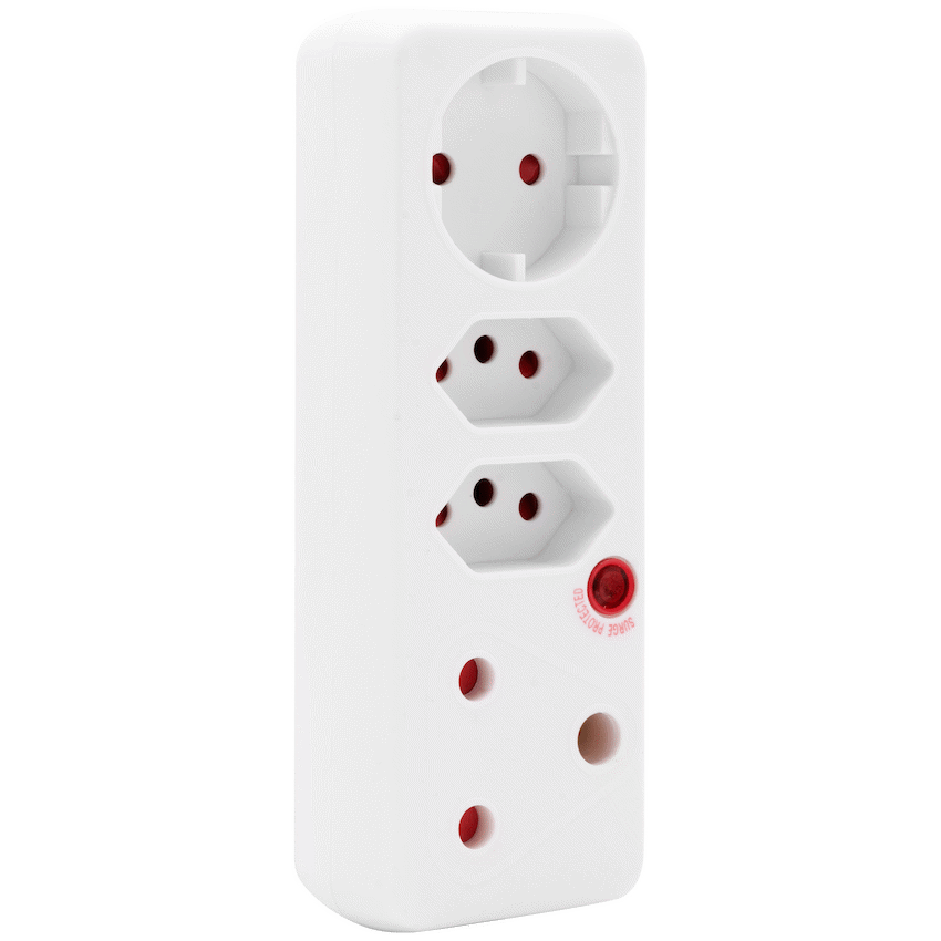 Ellies 4-Way Surge Adaptor with Schuko - WT - Image 6