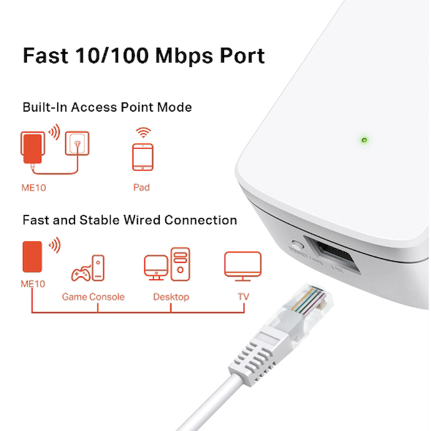 TP-Link Mercusys ME10 300Mbps Wi-Fi Range Extender - Image 7