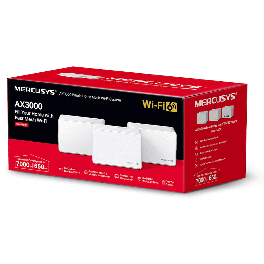 TP-Link Mercusys Halo H80X (3-Pack) AX3000 Wi-Fi 6 Mesh System - Image 8
