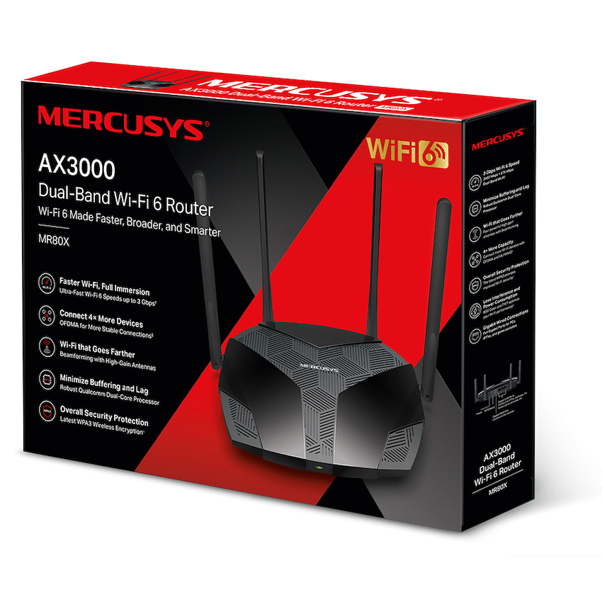 TP-Link Mercusys MR80X AX3000 Dual-Band Wi-Fi 6 Router - Image 8