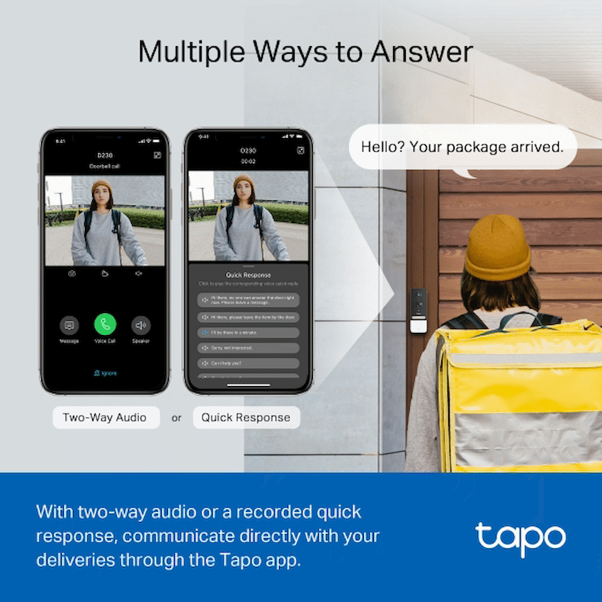 TP-Link Tapo D230S1 5MP 2K Smart Battery Video Doorbell 180 Days - Image 9