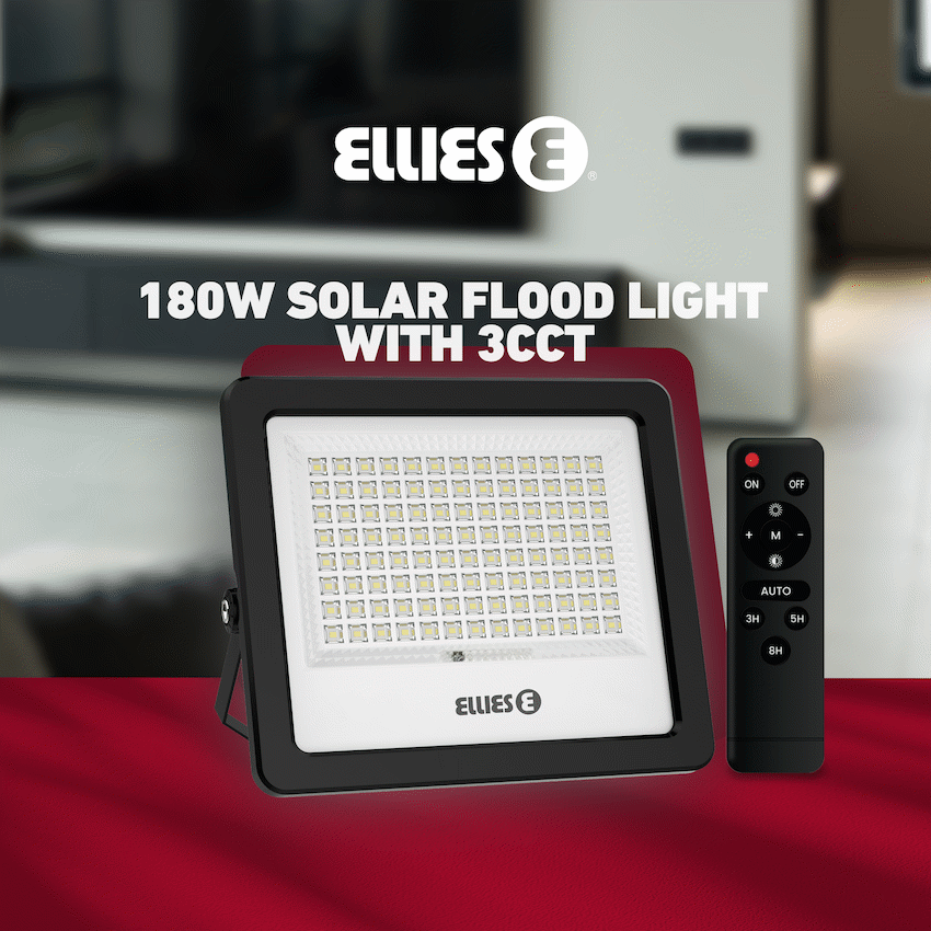 Ellies Nebula Series 180W Solar Flood Light with 3CCT -BK - Image 9