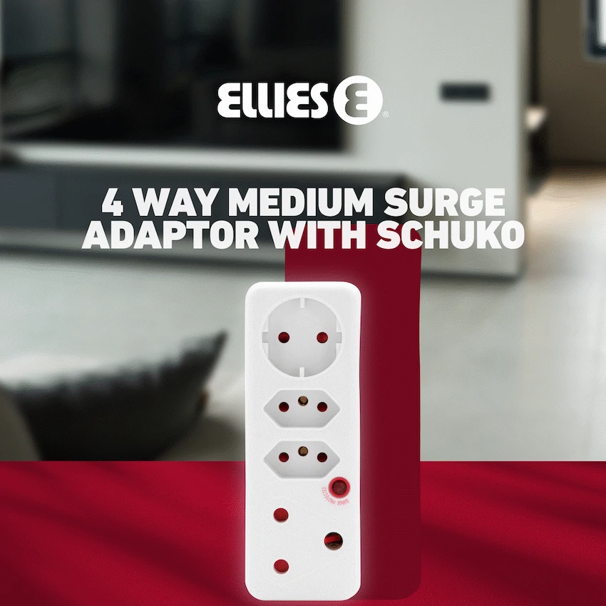 Ellies 4-Way Surge Adaptor with Schuko - WT - Image 9