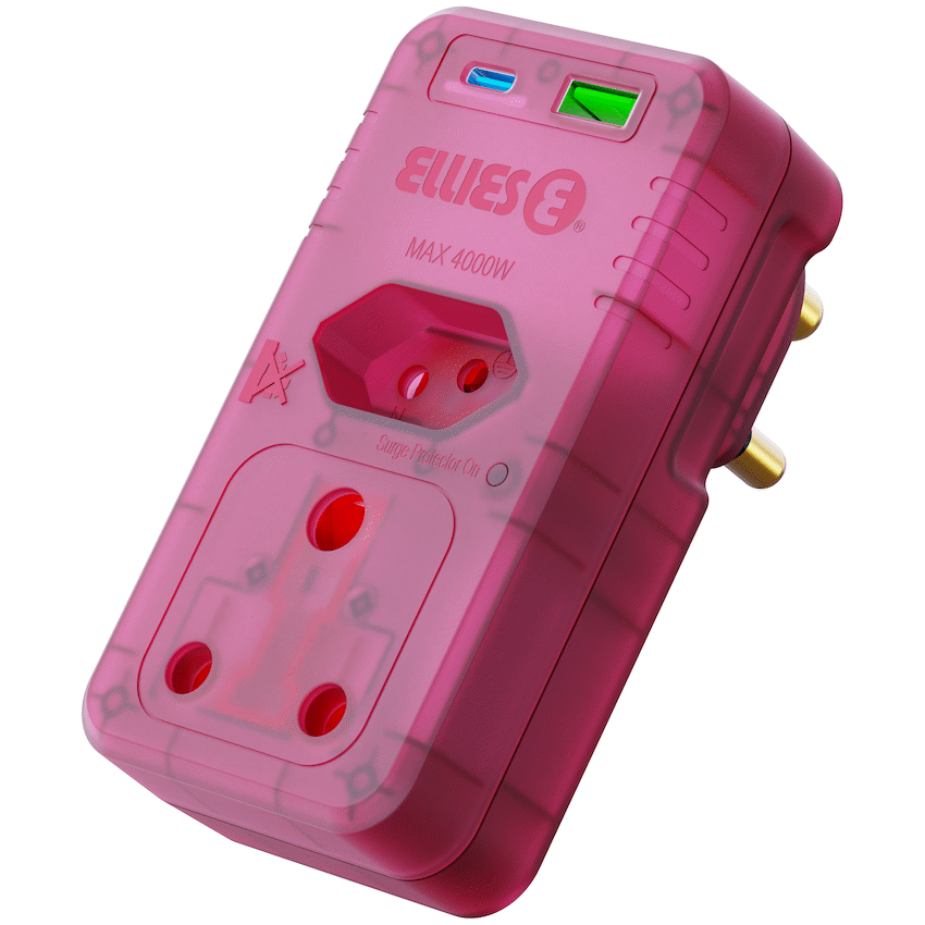 Ellies 2 Way High Surge Adaptor with PD20W USB-C + USB - RD
