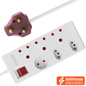 Ellies 6 way High Surge Multiplug 0.5M - WT