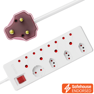 Ellies 8-Way High Surge Multiplug 0.5m - WT