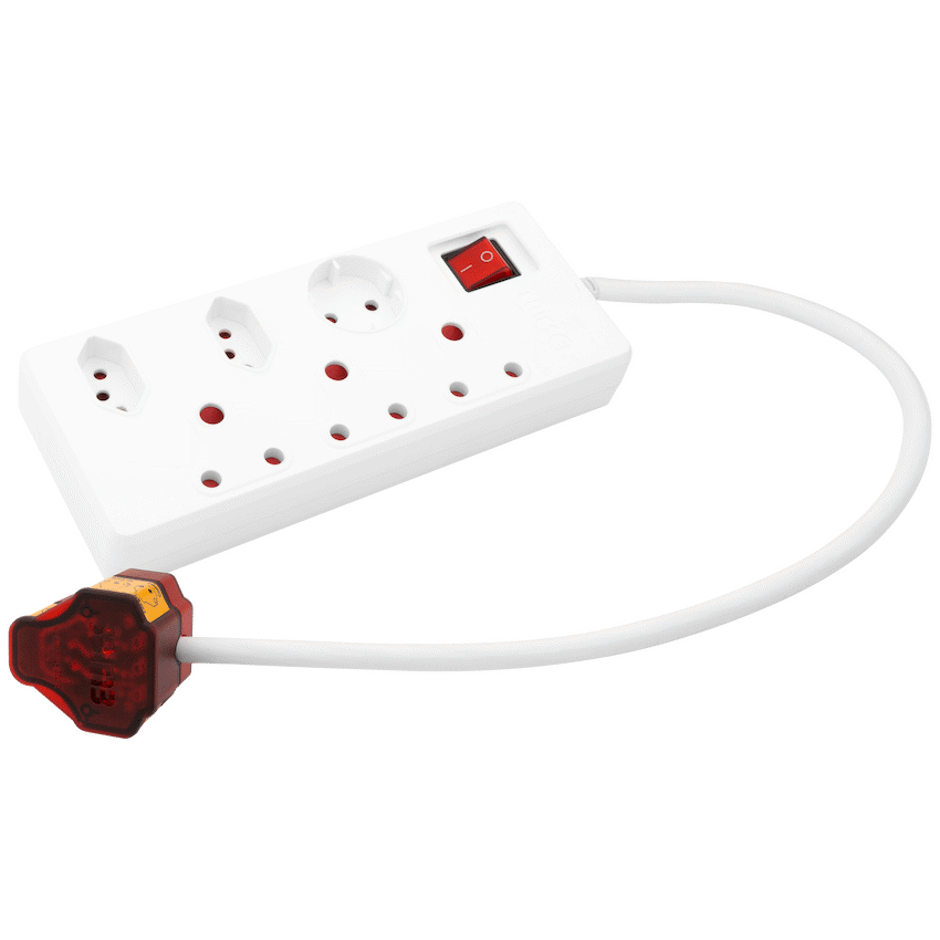 Ellies 6 way High Surge Multiplug 0.5M - WT - Image 2