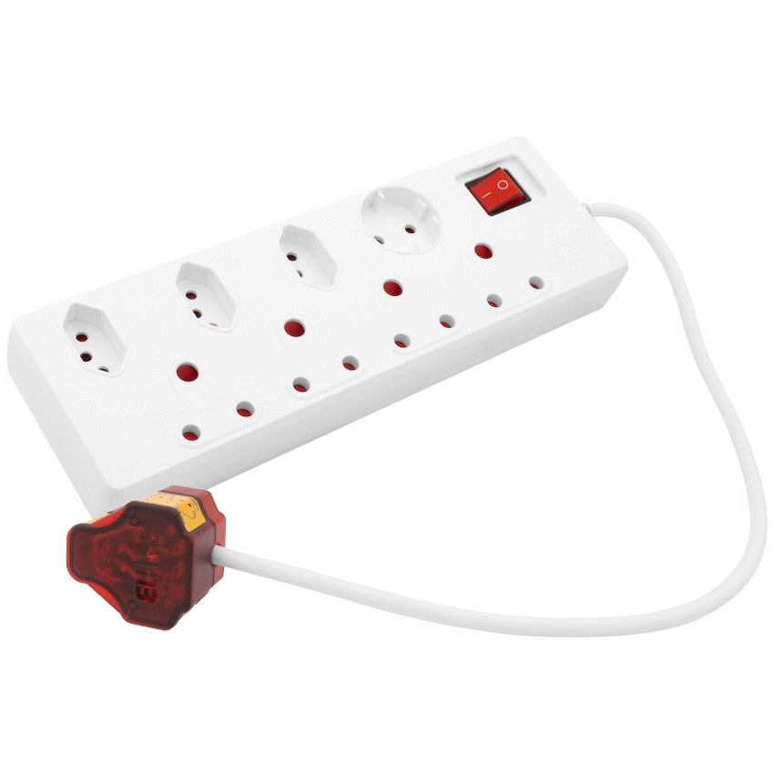 Ellies 8-Way High Surge Multiplug 0.5m - WT - Image 2