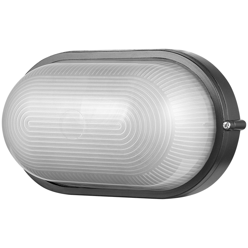 Ellies Illume Series - AC Oval Bulkhead - Aluminium + Glass - E27 Base - BK - Image 2