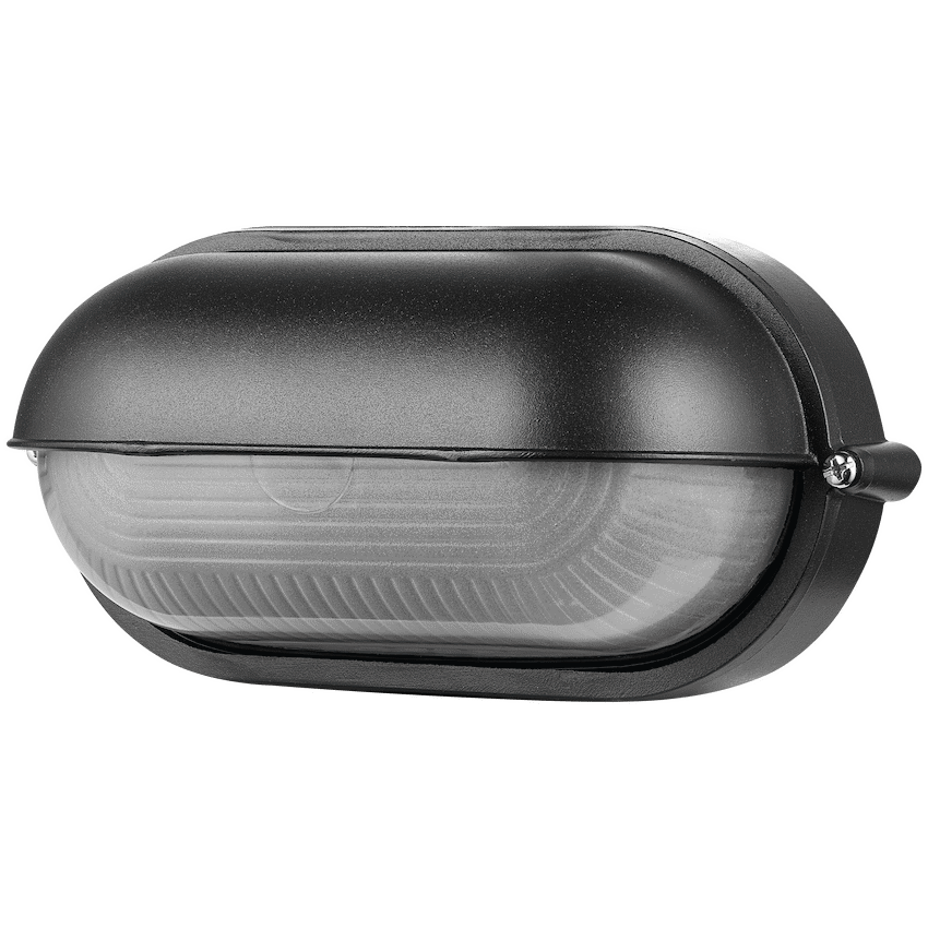Ellies Arc Series - AC Oval LED Bulkhead - Aluminium + Glass - E27 Base -BK - Image 2